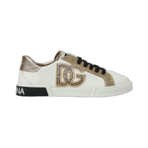 Crystal-Embellished Logo Sneakers