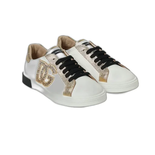 Crystal-Embellished Logo Sneakers