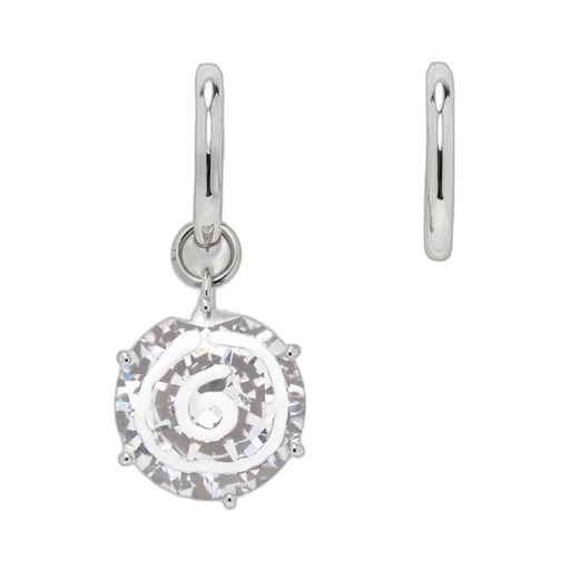 Pendant-Embellished Hoop Earrings