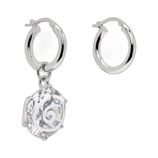 Pendant-Embellished Hoop Earrings