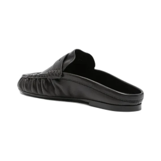 Saint Laurent Ruched Logo Plaque Mules