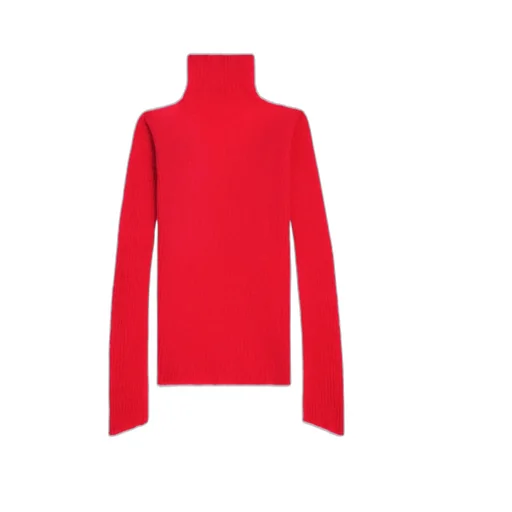 Turtleneck Sweater In Ribbed Mohair And Silk