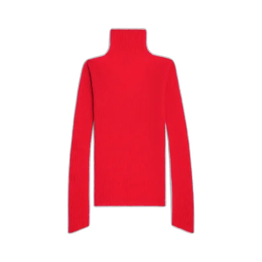 Turtleneck Sweater In Ribbed Mohair And Silk