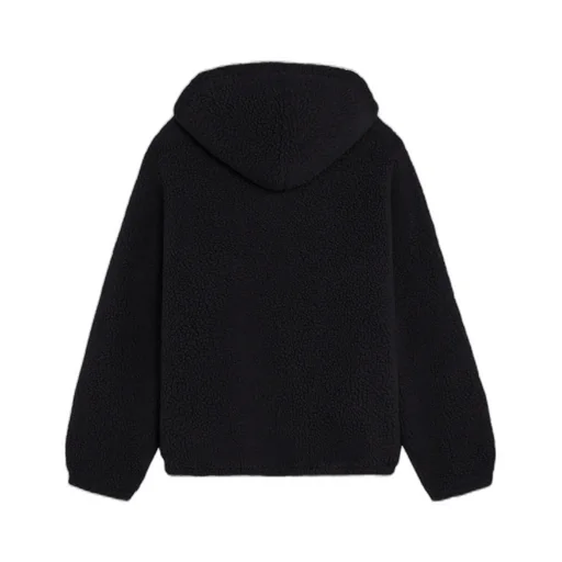 Hooded Jacket In Wool And Cotton Fleece