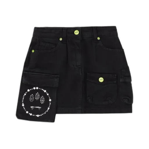 Rhinestone-Embellished Cargo Skirt