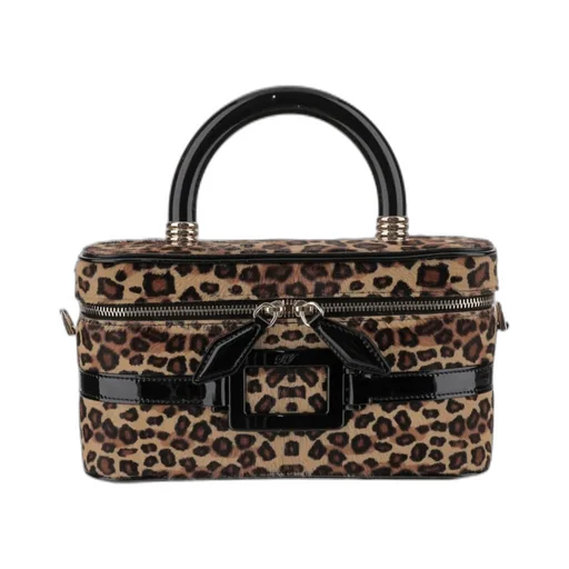Belle Vivier Leopard-Print Buckle Tote Bag
