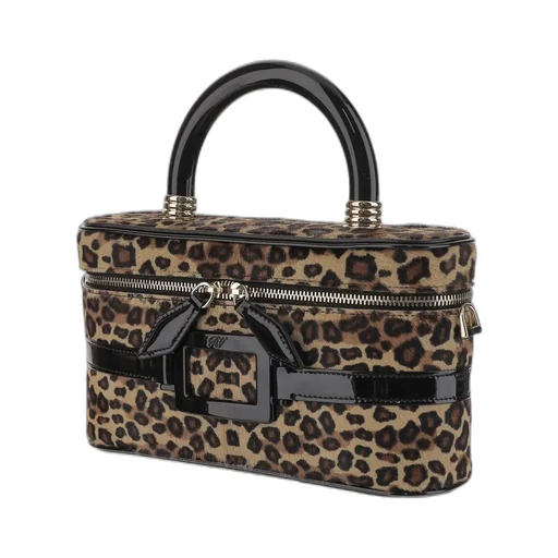 Belle Vivier Leopard-Print Buckle Tote Bag