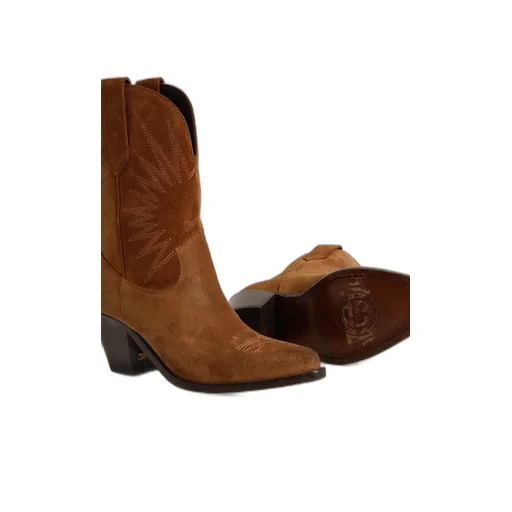 Embroidered Suede Boots