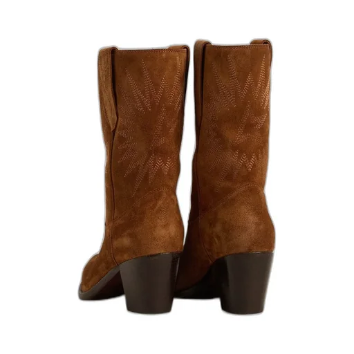 Embroidered Suede Boots