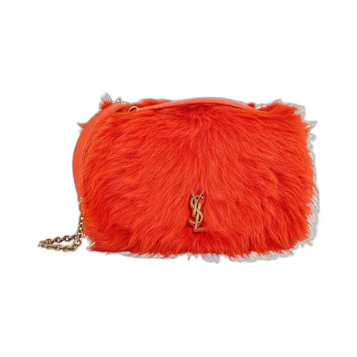 Saint Laurent Logo Plaque Foldover Top Shoulder Bag