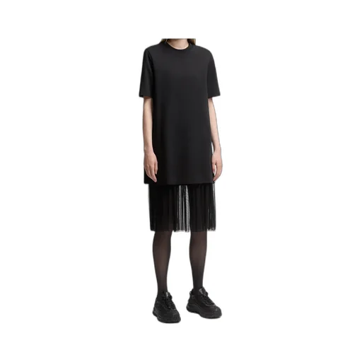Moncler Layered Short Sleeved Midi Dress