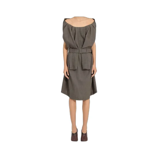 Mm6 Maison Margiela Belted Draped Midi Dress