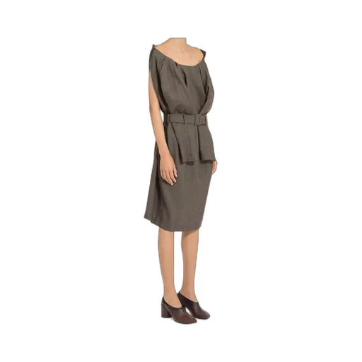 Mm6 Maison Margiela Belted Draped Midi Dress
