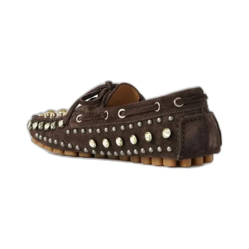 Studded Suede Boat Shoes