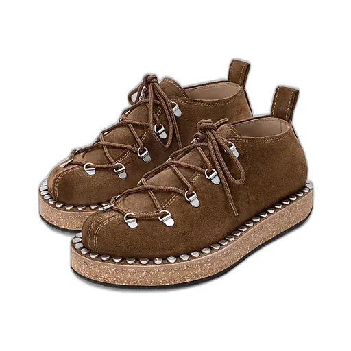 Suede Leather Lace-Up Shoes