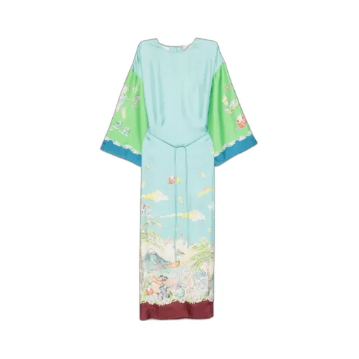 Print Silk Midi Dress
