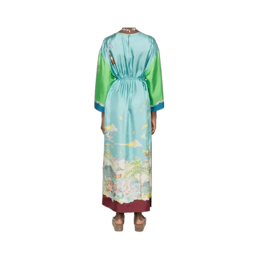 Print Silk Midi Dress