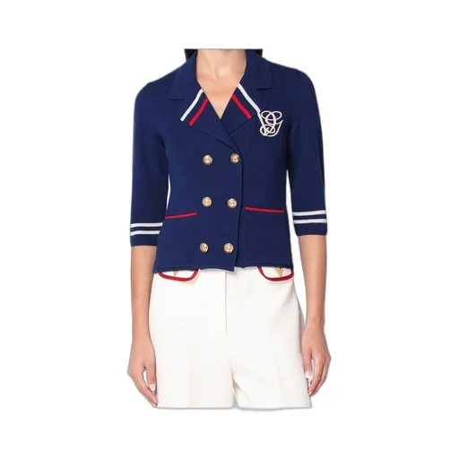 Valentino Logo Embroidered Double-Breasted Cardigan