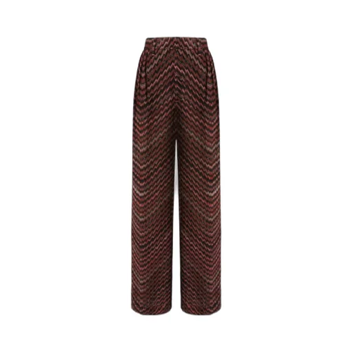 Mid-Rise Tailored Pants With Zigzag Pattern