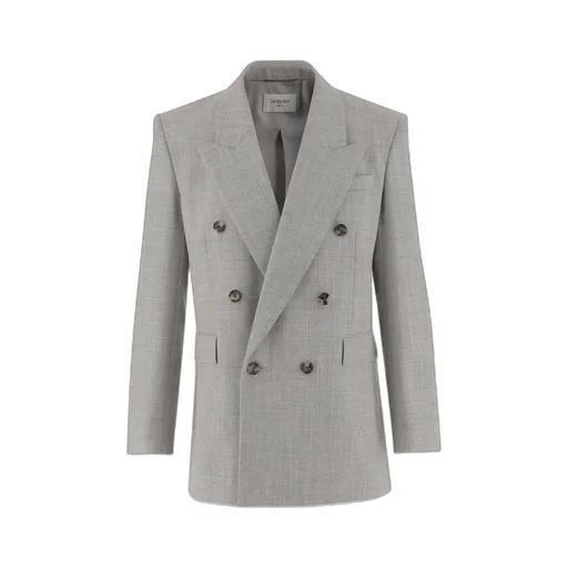 Saint Laurent Double-Breasted Long-Sleeved Jacket