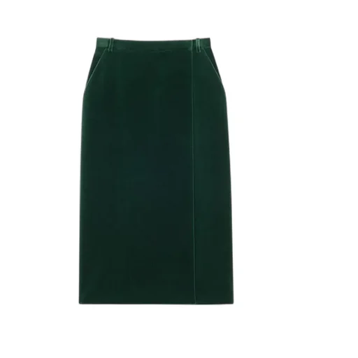 Saint Laurent Velvet Wrap Midi Skirt
