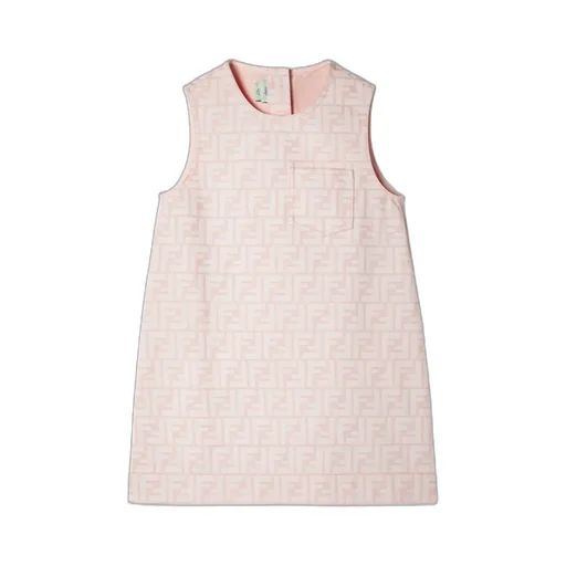 Pink Cotton Denim Junior Dress