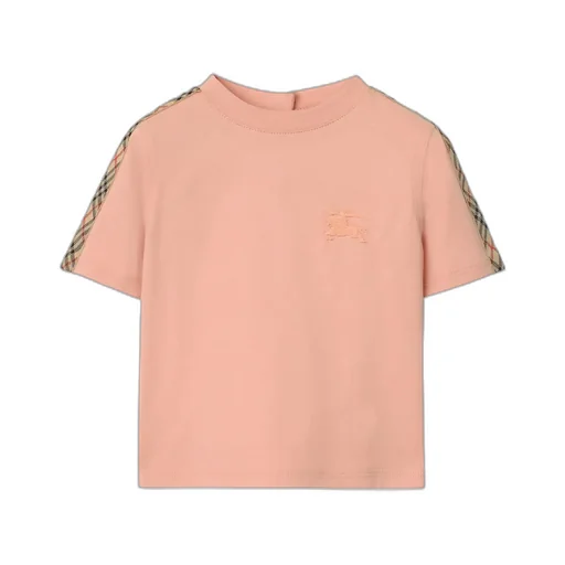 Check Trim Cotton T-Shirt