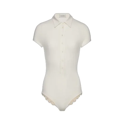 Magda Butrym Lace-Detail Polo Bodysuit