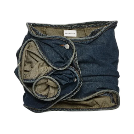 Magda Butrym Floral Appliqué Denim Mini Skirt