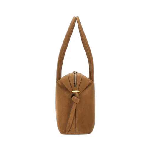Suede Top-Handle Shoulder Bag
