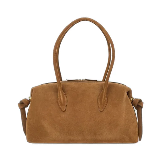 Suede Top-Handle Shoulder Bag
