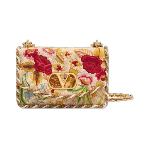 Valentino Garavani Vain Small Embroidered Shoulder Bag