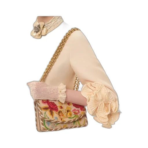 Valentino Garavani Vain Small Embroidered Shoulder Bag