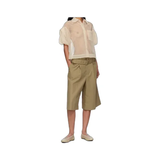 Short Bow Puff Sleeve Shirt
