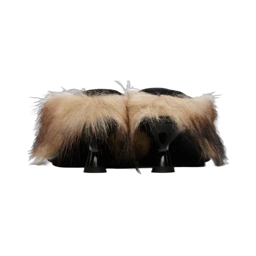 Faux Fur Grip Mules