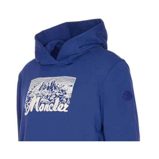 Embroidered Mountain Logo Cotton Hoodie