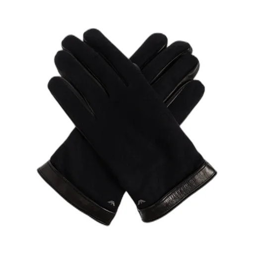 Leather-Trimmed Wool Gloves