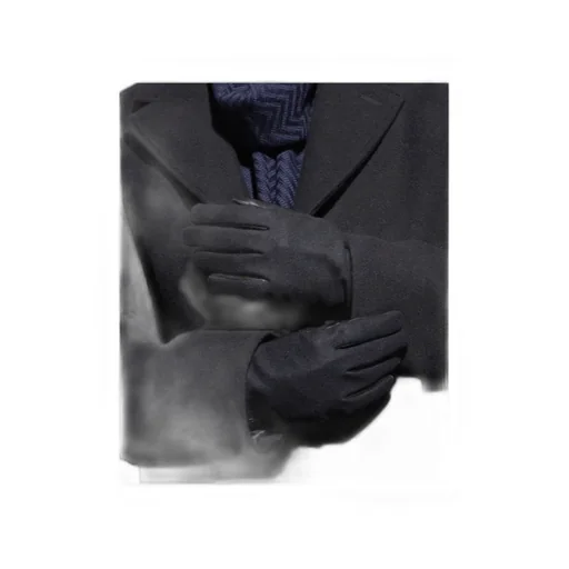 Leather-Trimmed Wool Gloves