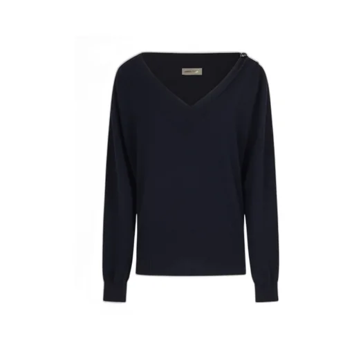 Alberta Ferretti Button Detailed Dropped Shoulder Jumper