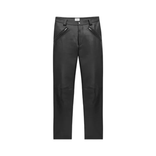 Belted Pants In Grained Leather