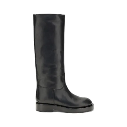 Nappa-Leather Flat Boots