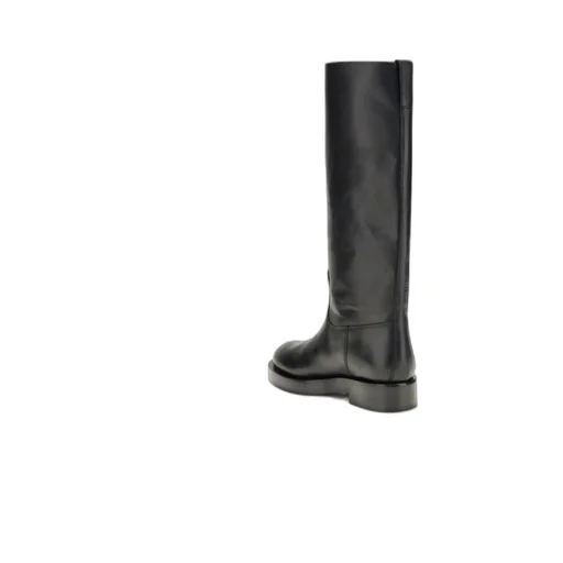 Nappa-Leather Flat Boots
