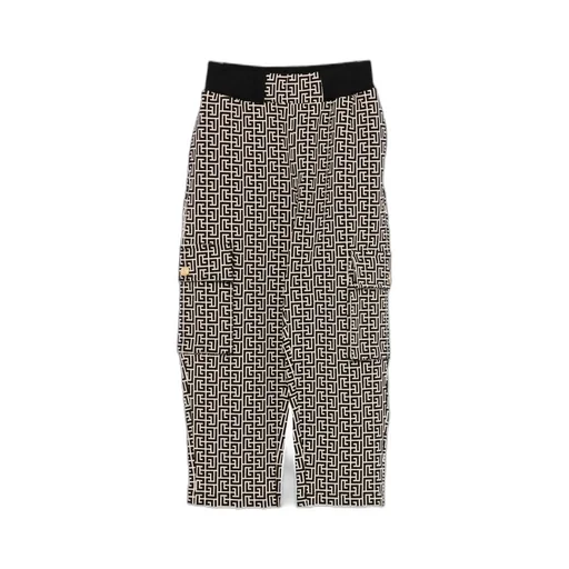 Geometric-Pattern Cargo Trousers