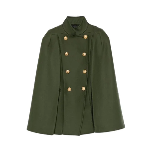 Wool-Blend Cape Coat