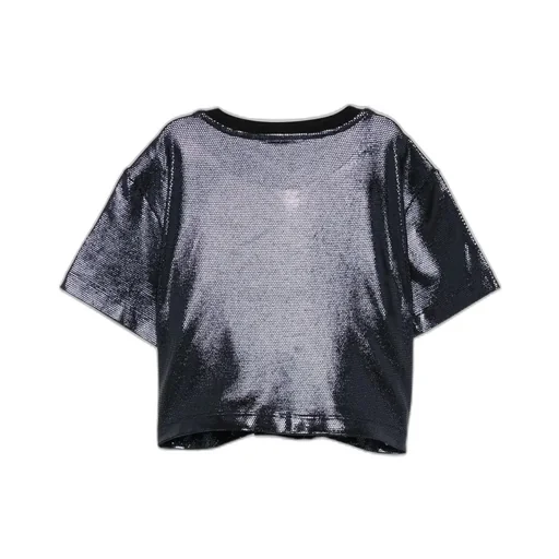 Metallic-Finish Embroidered T-Shirt