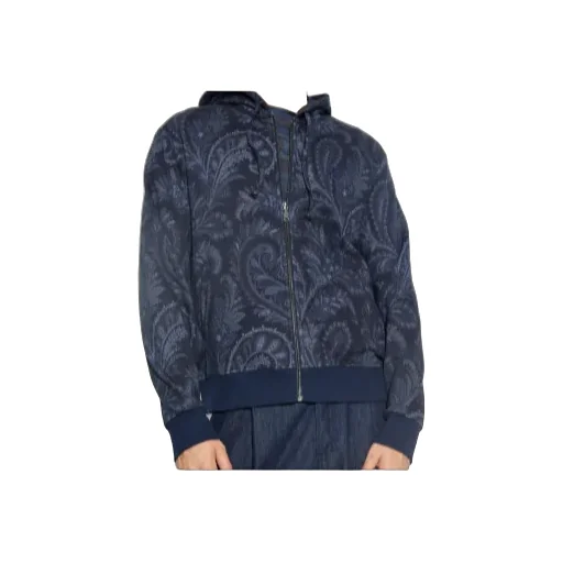 Paisley-Print Zip-Up Hoodie