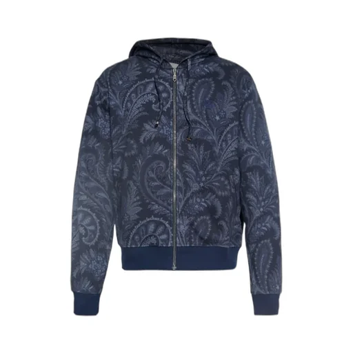Paisley-Print Zip-Up Hoodie
