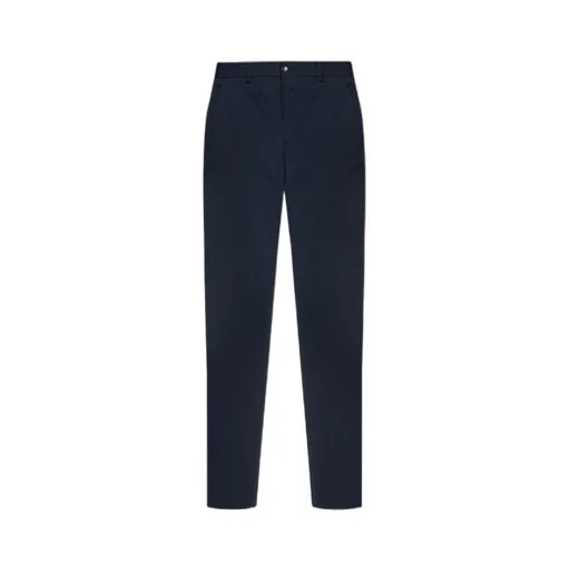 Flat-Front Cotton Trousers