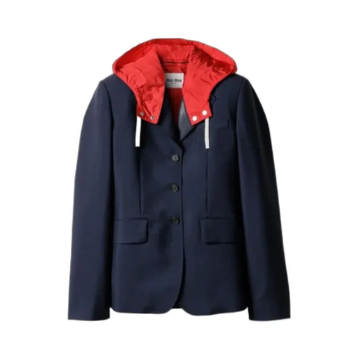 Double-Breasted Kid Mohair And Technical Pongé Jacket