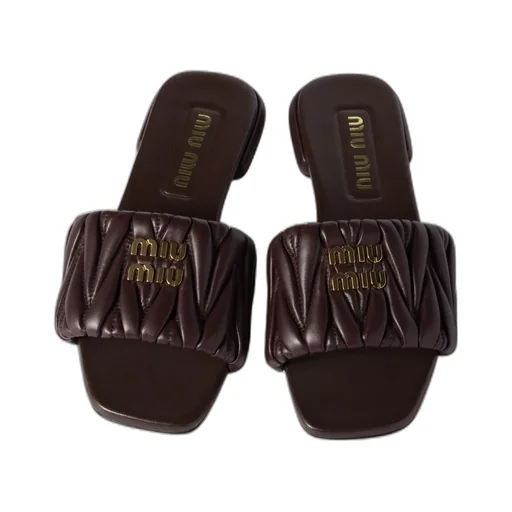 Matelassé Nappa Leather Slides